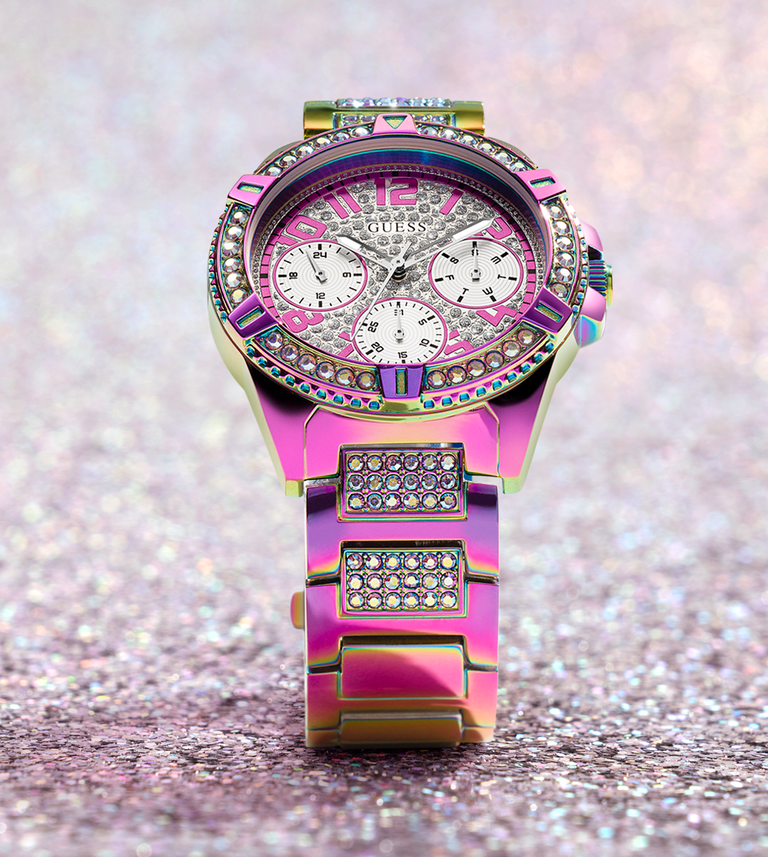  Shop Authentic Guess Lady Frontier Diamonds Silver Dial Multicolor Steel Strap Watch for Women - GW0044L1 - Luxxuri