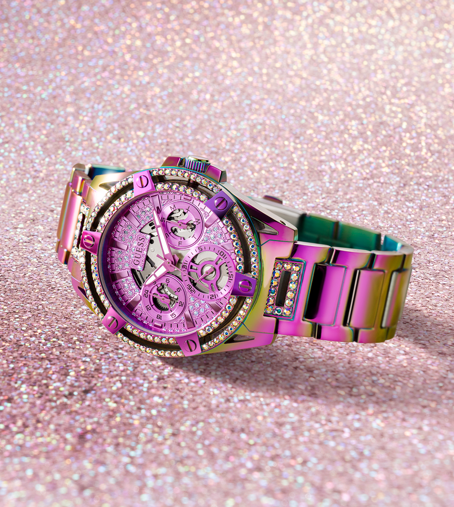  Shop Authentic Guess Allara Quartz Purple Dial Purple Steel Strap Watch For Women - GW0604L4 - Luxxuri