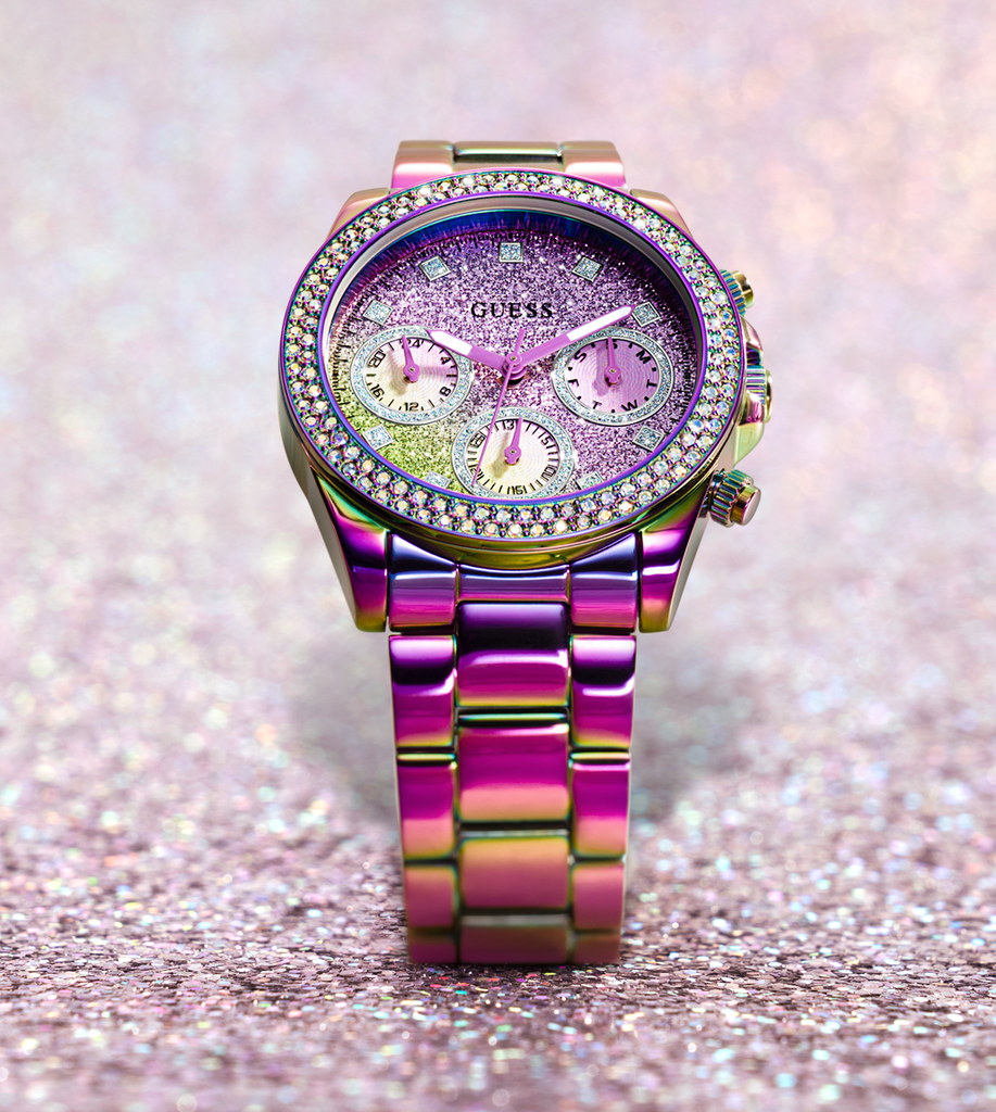  Shop Authentic Guess Allara Quartz Purple Dial Purple Steel Strap Watch For Women - GW0604L4 - Luxxuri