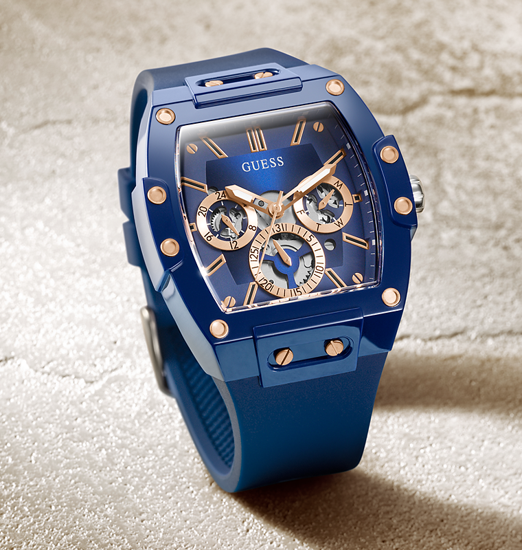 Shop Authentic Guess Phoenix Multifunction Blue Dial Blue Rubber Strap Watch for Men - GW0203G7 - Luxxuri