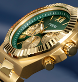  Shop Authentic Guess Equity Analog Green Dial Gold Steel Strap Watch For Men - GW0703G2 - Luxxuri