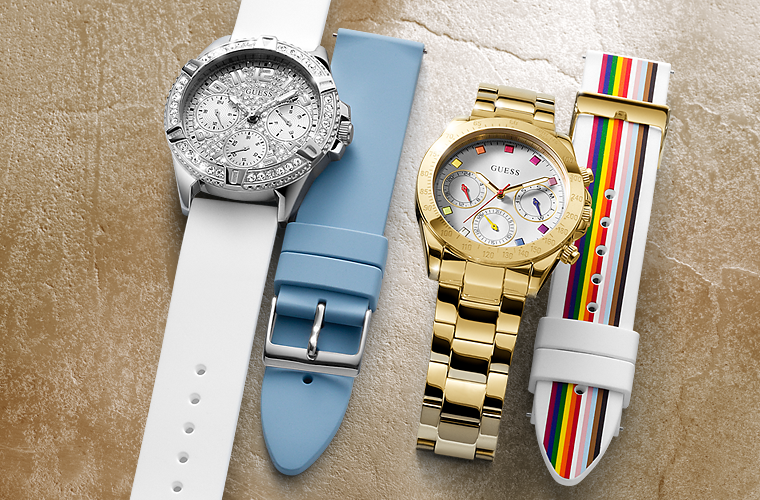  Shop Authentic Guess Exclusive Multi Color White Dial Gold Steel Strap Watch for Women - GW0457L1 - Luxxuri