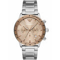  Shop Authentic Emporio Armani Mario Chronograph Beige Dial Silver Steel Strap Watch For Men - AR11352 - Luxxuri