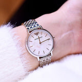 Shop Authentic Emporio Armani Mother of Pearl Dial Silver Steel Strap Watch For Women - AR11112 - Luxxuri