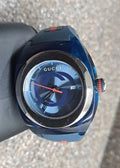  Shop Authentic Gucci Sync XXL Quartz Blue Dial Blue Rubber Strap Watch For Men - YA137104 - Luxxuri