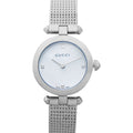  Shop Authentic Gucci Diamantissima Quartz Diamonds Mother of Pearl Dial Silver Mesh Bracelet Watch for Women - YA141504 - Luxxuri