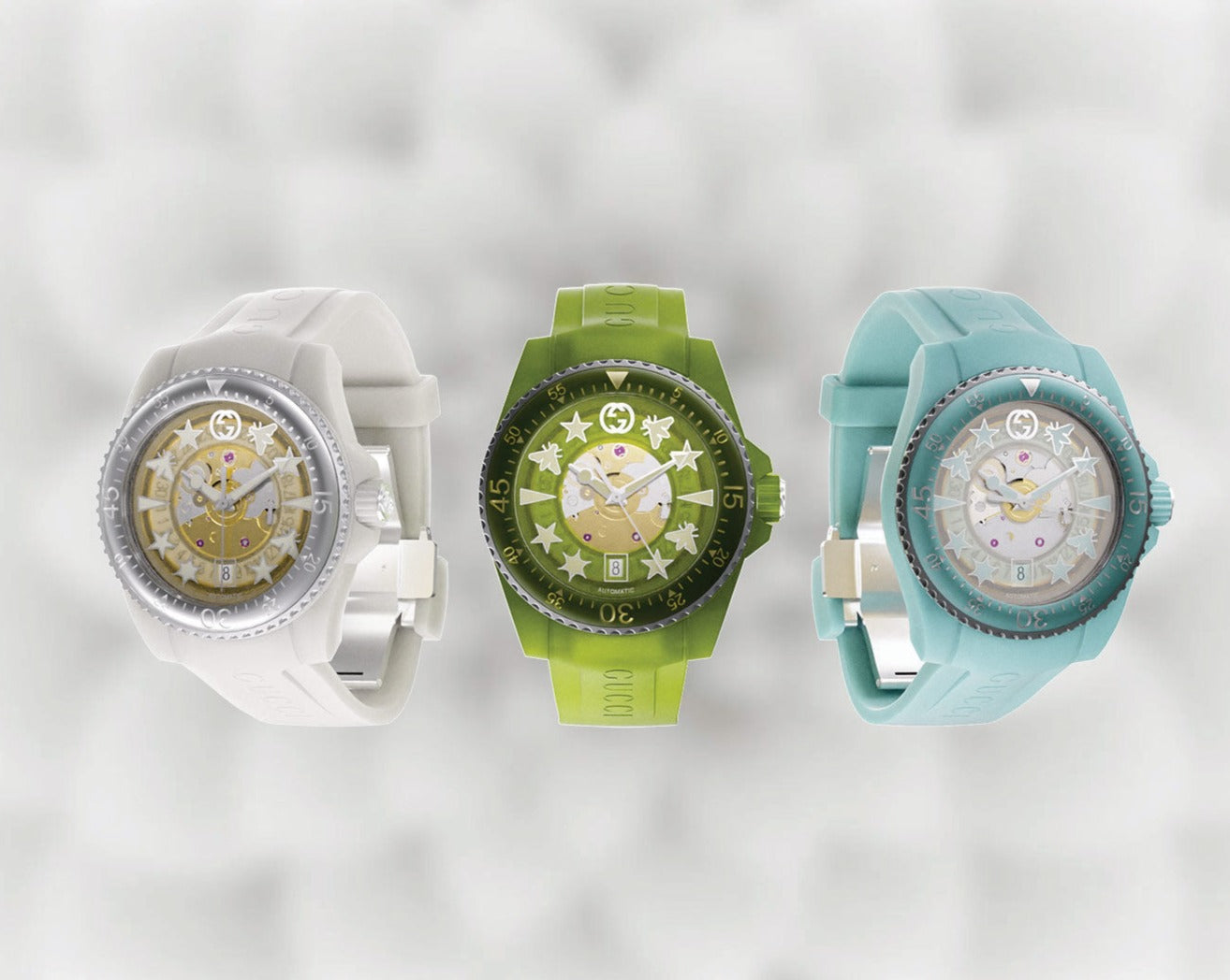  Shop Authentic Gucci Dive Automatic White Dial White Rubber Strap Unisex Watch - YA136342 - Luxxuri