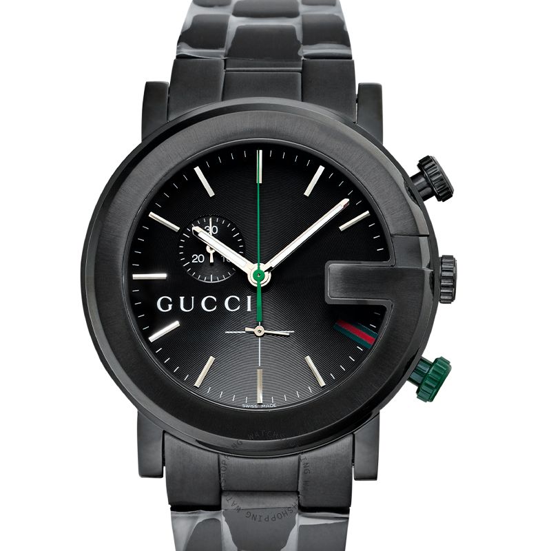  Shop Authentic Gucci G Chrono Black Dial Black Steel Strap Watch For Men - YA101331 - Luxxuri
