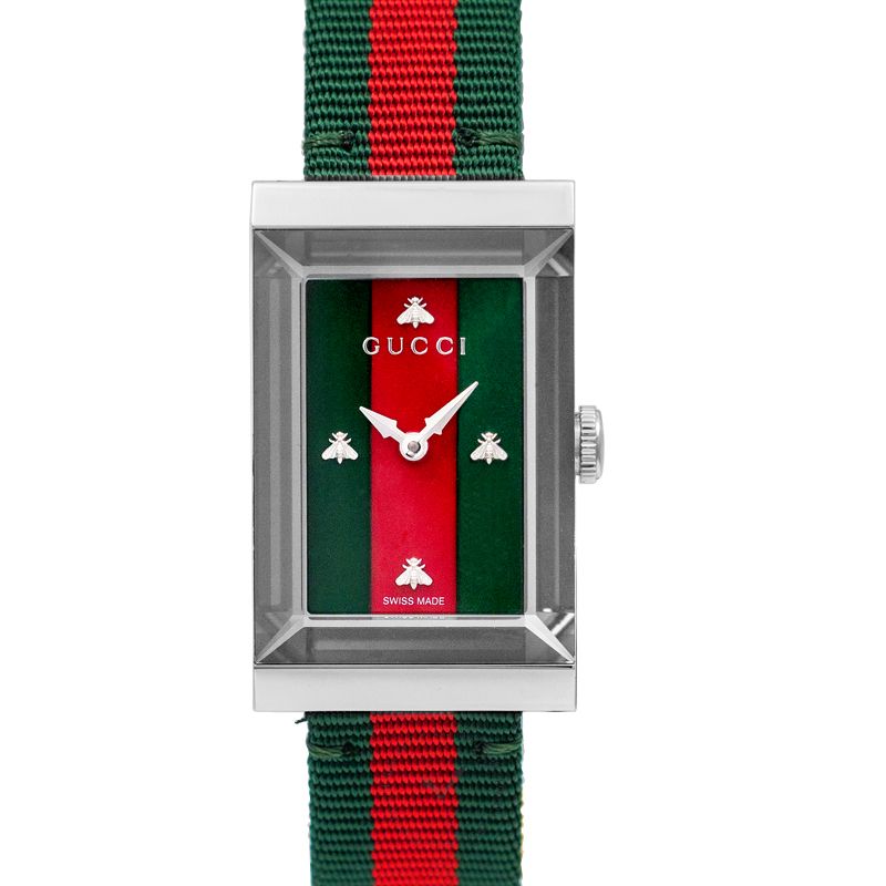  Shop Authentic Gucci G-Frame Mother of Pearl Dial Two Tone Nylon Strap Watch For Women - YA147404 - Luxxuri