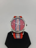  Shop Authentic Gucci G Timeless Quartz Red Dial Two Tone NATO Strap Watch For Men - YA1264070 - Luxxuri