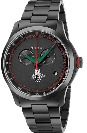  Shop Authentic Gucci G-Timeless Chronograph Black Dial Black Steel Strap Watch For Men - YA126269 - Luxxuri