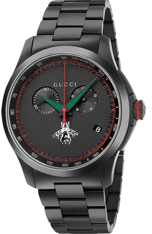  Shop Authentic Gucci G-Timeless Chronograph Black Dial Black Steel Strap Watch For Men - YA126269 - Luxxuri