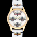  Shop Authentic Gucci G Timeless Quartz White Dial White Leather Strap Watch For Women - YA1264109 - Luxxuri