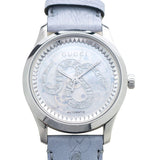  Shop Authentic Gucci G Timeless Automatic Mother of Pearl Dial Blue Leather Strap Watch For Women - YA1264113 - Luxxuri