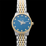  Shop Authentic Gucci G Timeless Quartz Blue Dial Two Tone Steel Strap Watch For Women - YA1265029 - Luxxuri