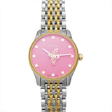  Shop Authentic Gucci G Timeless Quartz Pink Dial Two Tone Steel Strap Watch For Women - YA1265030 - Luxxuri