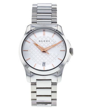  Shop Authentic Gucci G Timeless Silver Dial Silver Steel Strap Watch For Women - YA126523 - Luxxuri