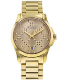  Shop Authentic Gucci G Timeless Gold Dial Gold Steel Strap Watch For Women - YA126553 - Luxxuri