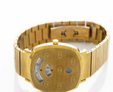  Shop Authentic Gucci Grip Quartz Yellow Gold Dial Gold Steel Strap Unisex Watch - YA157409 - Luxxuri