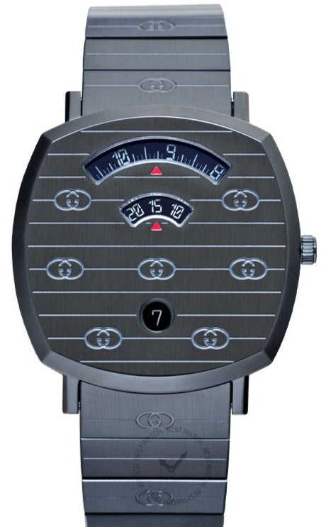  Shop Authentic Gucci Grip Quartz Grey Dial Grey Steel Strap Watch For Men - YA157429 - Luxxuri