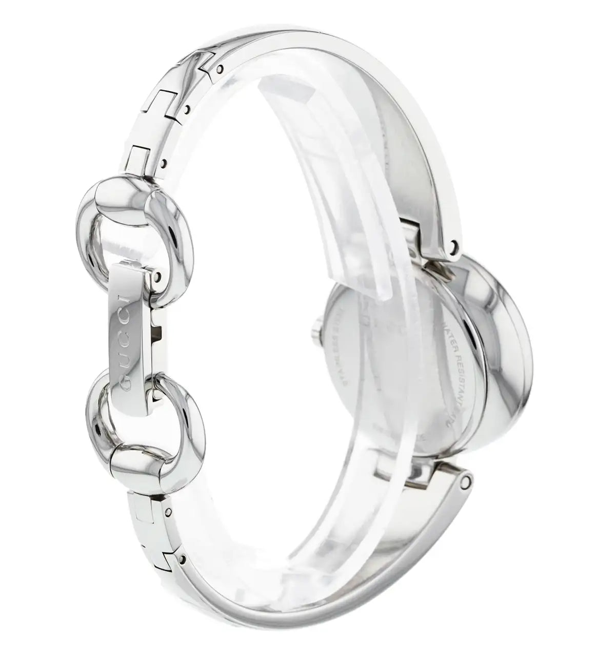  Shop Authentic Gucci Guccissima Diamonds Mother of Pearl Dial Silver Steel Strap Watch For Women - YA134504 - Luxxuri