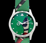  Shop Authentic Gucci G Timeless Le Marche Des Merveilles Green Dial Green Leather Strap Watch for Women - YA1264081 - Luxxuri