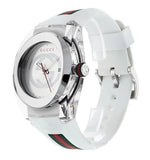  Shop Authentic Gucci SYNC XXL White Dial White Rubber Strap Watch For Men - YA137102 - Luxxuri