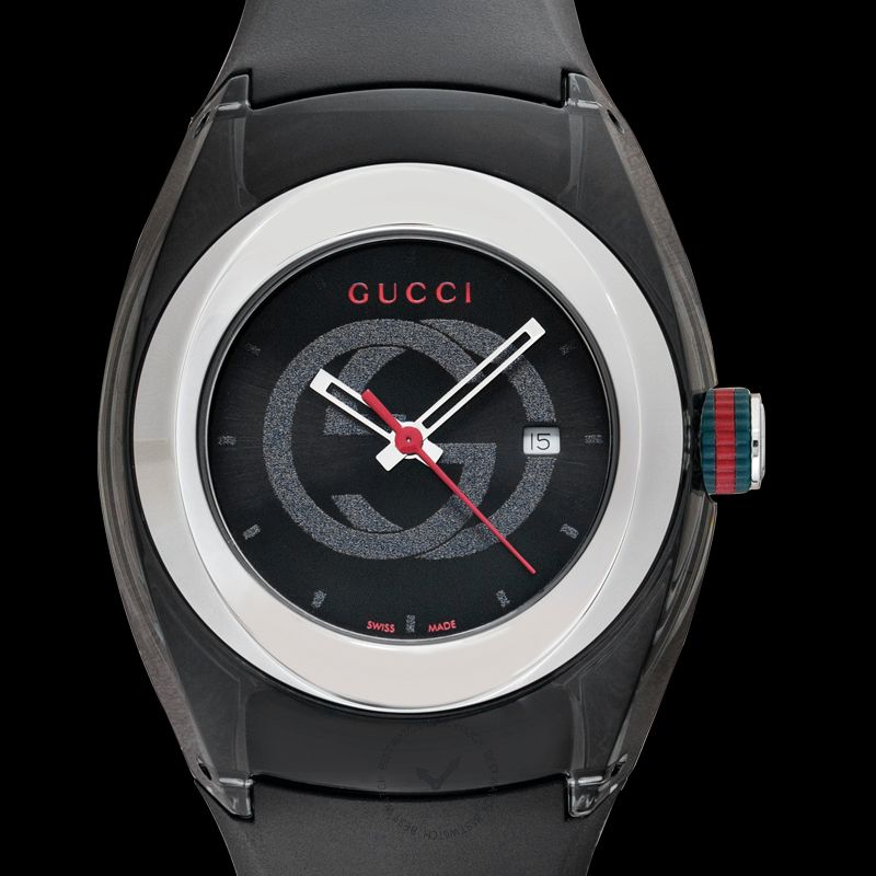  Shop Authentic Gucci Sync Quartz Black Dial Black Rubber Strap Watch For Men - YA137301 - Luxxuri