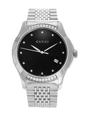  Shop Authentic Gucci G Timeless Diamonds Black Dial Silver Steel Strap Watch For Women - YA126408 - Luxxuri