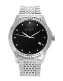  Shop Authentic Gucci G Timeless Diamonds Black Dial Silver Steel Strap Watch For Women - YA126408 - Luxxuri