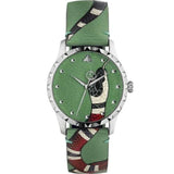  Shop Authentic Gucci G Timeless Le Marche Des Merveilles Green Dial Green Leather Strap Watch for Women - YA1264081 - Luxxuri