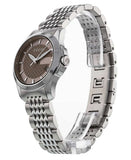  Shop Authentic Gucci G Timeless Brown Dial Silver Steel Strap Watch For Women - YA126503 - Luxxuri