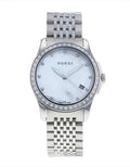 Shop Authentic Gucci G Timeless Diamonds Mother of Pearl Dial Silver Steel Strap Watch For Women - YA126506 - Luxxuri