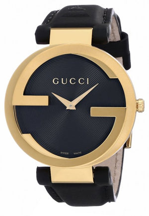  Shop Authentic Gucci Interlocking G Grammy Special Edition Black Dial Black Leather Strap Watch for Women - YA133312 - Luxxuri