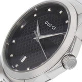  Shop Authentic Gucci G Timeless Diamonds Black Dial Silver Steel Strap Watch For Men - YA126456 - Luxxuri
