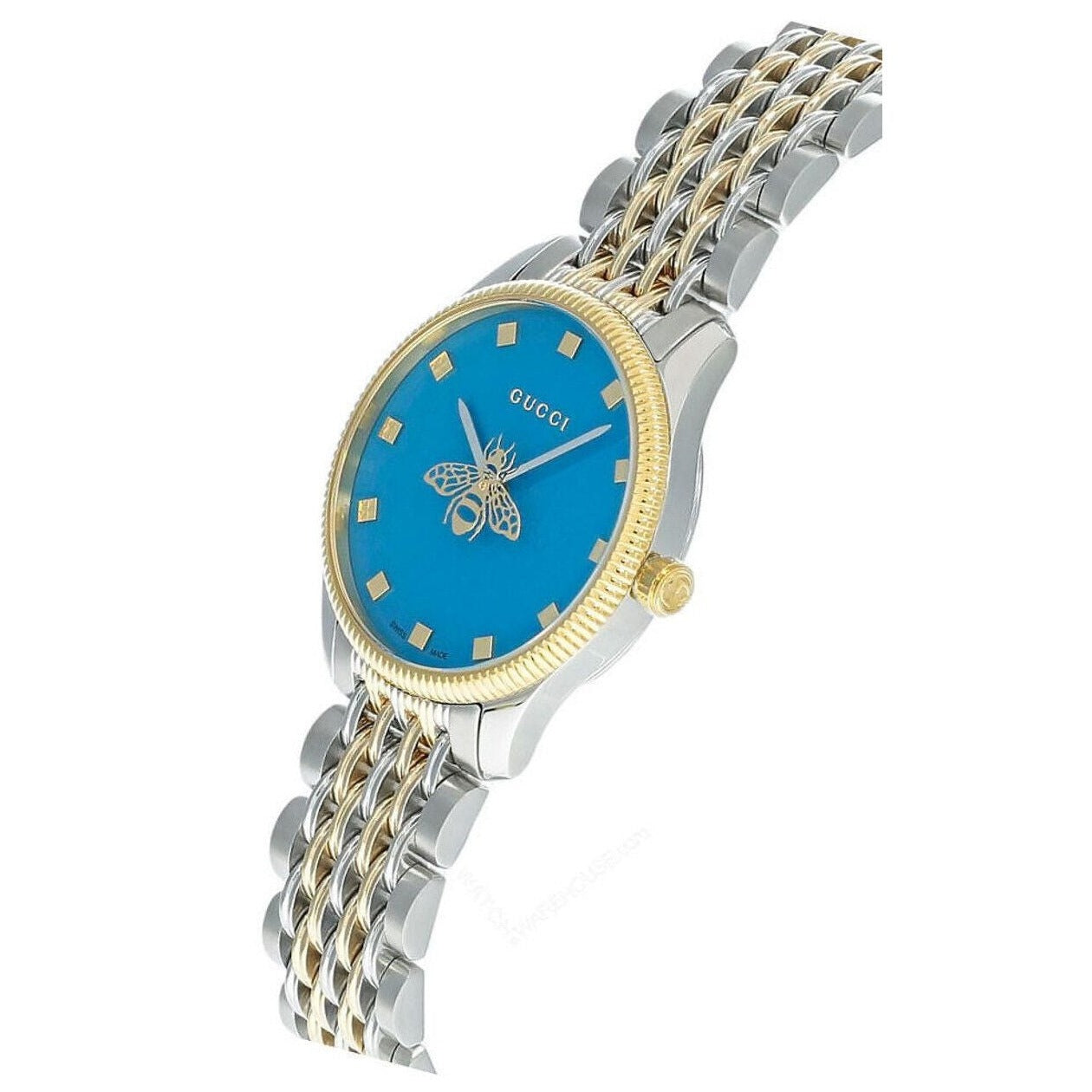  Shop Authentic Gucci G Timeless Quartz Blue Dial Two Tone Steel Strap Watch For Women - YA1265029 - Luxxuri