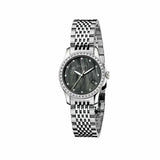  Shop Authentic Gucci G Timeless Diamonds Mother of Pearl Black Dial Silver Mesh Bracelet Watch For Women - YA126507 - Luxxuri