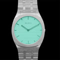  Shop Authentic Gucci 25H Quartz Turquoise Dial Silver Steel Strap Watch For Women - YA163409 - Luxxuri