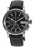  Shop Authentic Gucci G Chrono Black Dial Black Leather Strap Watch For Men - YA101205 - Luxxuri