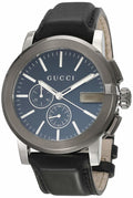  Shop Authentic Gucci G Chrono Black Dial Black Leather Strap Watch For Men - YA101205 - Luxxuri