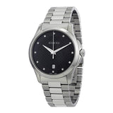  Shop Authentic Gucci G Timeless Diamonds Black Dial Silver Steel Strap Watch For Men - YA126456 - Luxxuri