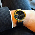  Shop Authentic Gucci Interlocking Special Edition Grammy Black Dial Black Leather Strap Watch For Men - YA133208 - Luxxuri