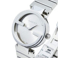  Shop Authentic Gucci G Interlocking Silver Dial Silver Steel Strap Watch For Women - YA133503 - Luxxuri