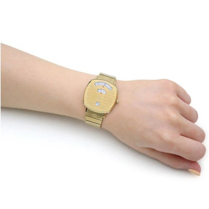  Shop Authentic Gucci Grip Yellow Gold Dial Yellow Gold Steel Strap Unisex Watch -  YA157403 - Luxxuri