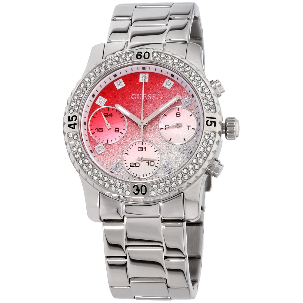  Shop Authentic Guess Confetti Diamonds Silver Dial Silver Steel Strap Watch for Women - W0774L7 - Luxxuri