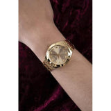  Shop Authentic Guess Crystalline Diamonds Gold Dial Gold Steel Strap Watch for Women - GW0114L2 - Luxxuri