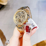  Shop Authentic Guess Solstice Diamonds Gold Dial Gold Steel Strap Watch for Women - GW0403L2 - Luxxuri