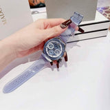  Shop Authentic Guess Athena Active Life Clear White Dial Blue Rubber Strap Watch for Women - GW0409L1 - Luxxuri