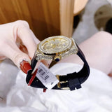  Shop Authentic Guess Princess Crystals Gold Dial Black Silicone Strap Watch For Women - GW0439L2 - Luxxuri