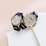  Shop Authentic Guess Queen Quartz Gold Dial Black Silicone Strap Watch For Women - GW0536L3 - Luxxuri